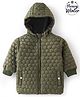 Babyoye Full Sleeves Textured Hooded Jacket - Green
