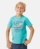 Kate & Oscar Half Sleeves Aeroplane Placement Printed Tee - Green