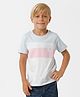 Kate & Oscar Half Sleeves Star Placement Printed Colour Blocked Tee - Blue
