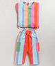 M'andy Sleeveless Striped Top With Pant - Multi Colour