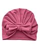 THE LITTLE LOOKERS Unisex Soft Hosiery Turban Bow Knot Cap Mauve - Diameter 18 cm