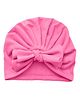 THE LITTLE LOOKERS Unisex Soft Hosiery Turban Bow Knot Cap Dark Pink - Diameter 18 cm