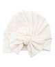 THE LITTLE LOOKERS Unisex Soft Hosiery Turban Bow Knot Cap Off White - Diameter 18 cm