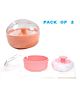 BOXOT IMPEX Portable Powder Puff with Box Holder Container Pink & Orange Pack of 2 (Design may vary)