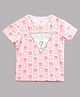 Guess Half Sleeves Guess Drop Logo & Gummy Bear Printed Tee - Pink