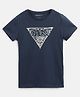Guess Half Sleeves Mystical Swirl Printed T Shirt - Blue