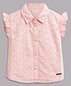 Guess Cap Frill Sleeves Schiffli Floral Embroidered Top - Pink