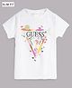 Guess Half Sleeves Colourful Life Foil Printed Tee - White