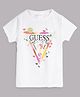 Guess Half Sleeves Colourful Life Foil Printed Tee - White
