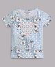 Guess Half Sleeves Floral Printed Top - Blue