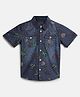 Guess Half Sleeves  Plant & Palm Tree Printed  PRINTED Shirt - Blue