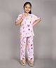 Ninos Dreams Half Sleeves Cartoon Forest Floral Printed Night Suit - Pink