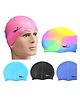 ADKD Kids Flexible Silicon Rainbow Colored  Swimming Cap (Color May Vary)