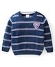 Babyhug Full Sleeves Sweater Stripes Design With Badge- Navy Blue