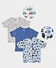 Mi Arcus  Cotton Half Sleeves Cars Print Tees Pack of 3 Blue White