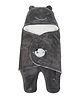 Babyzone Bear Embroidered Solid Color Soft Wearable Blanket - Grey