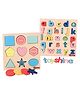 Toyshine Wooden Combo of Small ABC and Shape Puzzle Toy - 59 Pieces