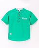 TONYBOY Half Sleeves Brand Name Embroidered Shirt - Green