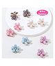 Puchku Flower Hair Mini rhinestone Clutcher  Multicolour - 12 Pieces
