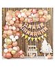 Puchku Birthday Decoration Items Rose Gold Birthday Decoration Curtain Net Light Metallic Balloons Banner Glue Dot Arch - 49 Pieces