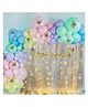 Puchku Pastel Rainbow Butterfly Theme Birthday Party Decorations Combo Kit White Net Curtain Cloth With Fairy Lights -  81 Pieces