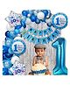 Puchku 1st Happy Birthday Decoration Kit  Blue - Pack Of 68