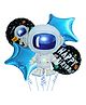 Puchku Astronaut Space Theme Foil Mylar Balloon Set For Birthday Decoration - Pack of 5