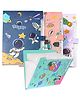 FunBlast Space Theme File Folder with Button Lock Pack of 4 (Color May Vary)