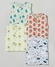 The Boo Boo Club Extra Soft Organic Cotton Muslin Pack Of 4 Strawberry Avocado Cactus Printed Jhablas - Green Blue