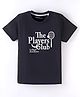 Doreme Cotton Knit Half Sleeves T-Shirt Text Print - Black