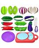 FunBlast Realistic Cutting Vegetables Play Set Toys with Chopping Board & Knife - Multicolour