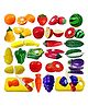 FunBlast Realistic Fruits & Vegetables Toys Play Set with Chopping Board & Knife - Multicolour