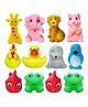 FunBlast Colorful Animal shaped Bath Toys for Baby  Pack of 12 Multicolor