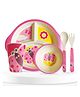 Bembika Baby Dinnerware Bamboo Fiber Dinner Set For Kids Bamboo Utensils For Kids - Pink