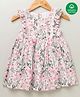 Sweetlime by A.S Organic Cotton Cap Frill Sleeves Forest Floral Printed Gathered Dress - Floral Pink