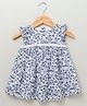 Sweetlime by A.S Organic Cotton Cap Frill Sleeves Garden Floral Printed Dress - Blue