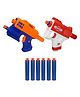 Lattice Twin Manual shot Soft Bullet Gun with 6 Foam Bullets & Targets Guns & Darts (Color May  Vary)