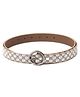 CALVADOSS Seamless Abstract Printed Circular Buckle Closure Belt - Beige