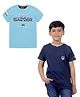 3PIN Pack Of 2 Half Sleeves Champions & Gamer Text Printed Tees - Blue