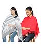 nene Mothers Multi-Purpose Large Size Nursing Feeding Scarf-Grey & Red