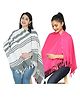 Nene Mother's Multi g Purpose Large Size Nursing Feeding Scarf Wrap Stole Solid Pack of 2 - Green & Pink
