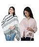 Nene Mother's Multi g Purpose Large Size Nursing Feeding Scarf Wrap Stole Solid Pack of 2 - Green & Pink