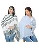 Nene Mother's Multi g Purpose Large Size Nursing Feeding Scarf Wrap Stole Solid Pack of 2 - Green & Sky Blue