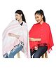 Nene Mother's Multi g Purpose Large Size Nursing Feeding Scarf Wrap Stole Solid Pack of 2  - Pink & Red