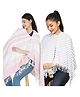 Nene Mother's Multi g Purpose Large Size Nursing Feeding Scarf Wrap Stole Solid Pack of 2 - Pink & Grey