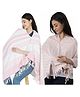 Nene Mother's Multi g Purpose Large Size Nursing Feeding Scarf Wrap Stole Solid Pack of 2 - Pink