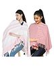Nene Mother's Multi g Purpose Large Size Nursing Feeding Scarf Wrap Stole Solid Pack of 2 -Pink & Red