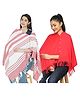 Nene Mother's Multi g Purpose Large Size Nursing Feeding Scarf Wrap Stole Solid Pack of 2 - Red