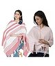Nene Mother's Multi-Purpose Large Size Nursing Feeding Scarf Wrap Stole Stripes Pack of 2 - Multicolor