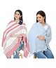 Nene Mother's Multi-Purpose Large Size Nursing Feeding Scarf Wrap Stole Stripes Pack of 2 - Multicolor